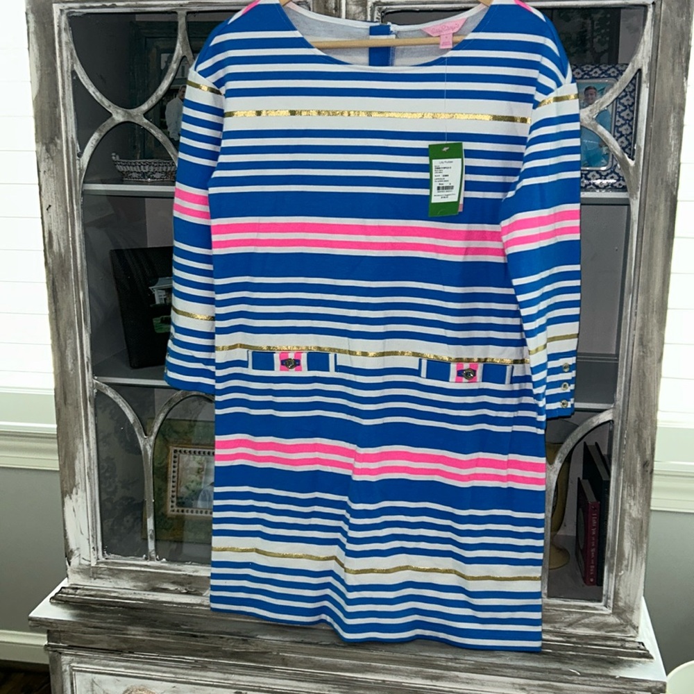 New With Tags Lilly Tiki Stripe Dress, Size Small